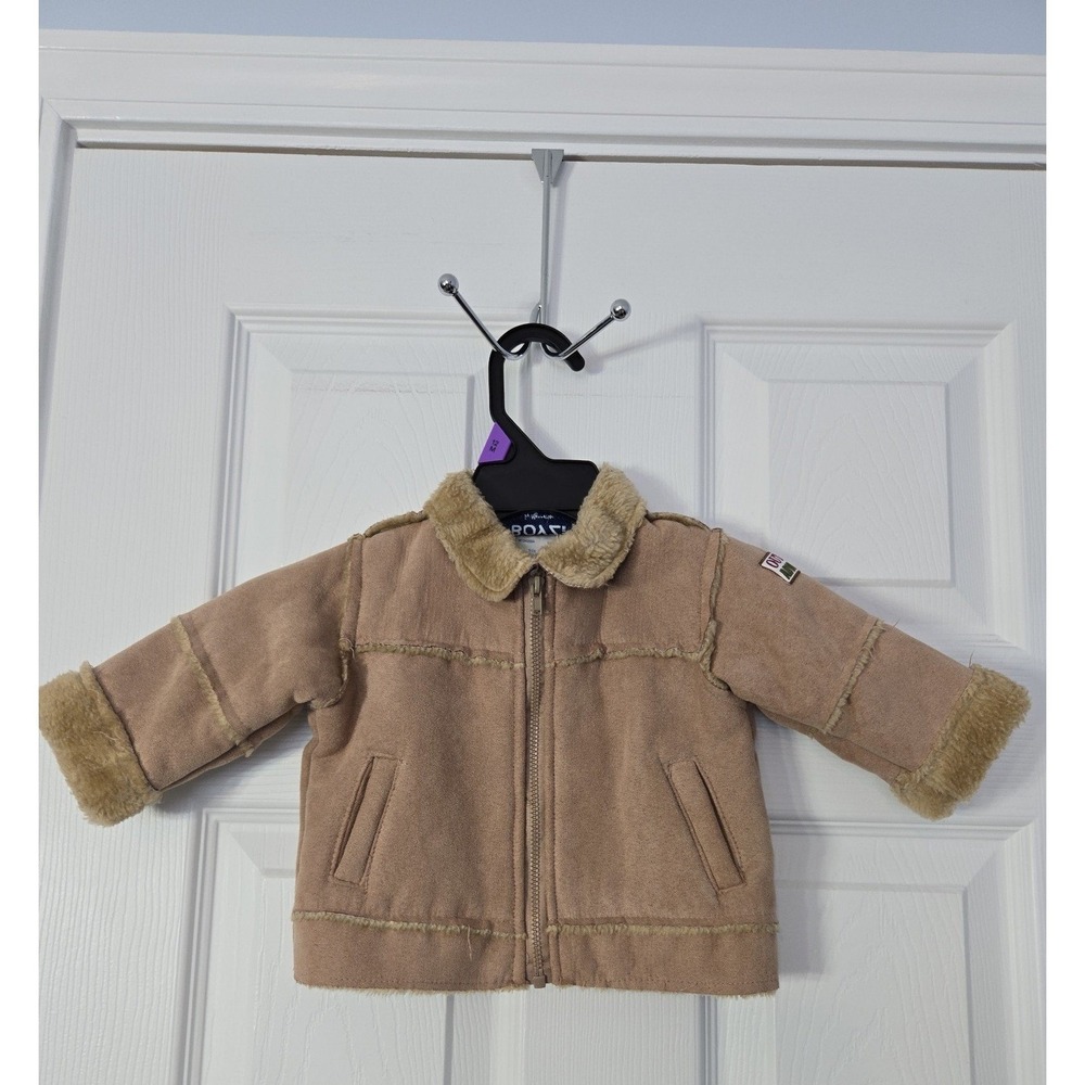 Boys Infant Boys Wear Jacket Size 6-9M. Bomer Style. Fur lined.